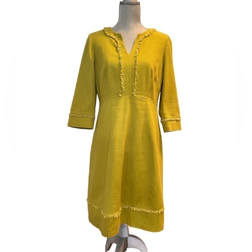 BODEN DRESS, TEXTURED COTTON OLIVE BODEN  DRESS (0864)